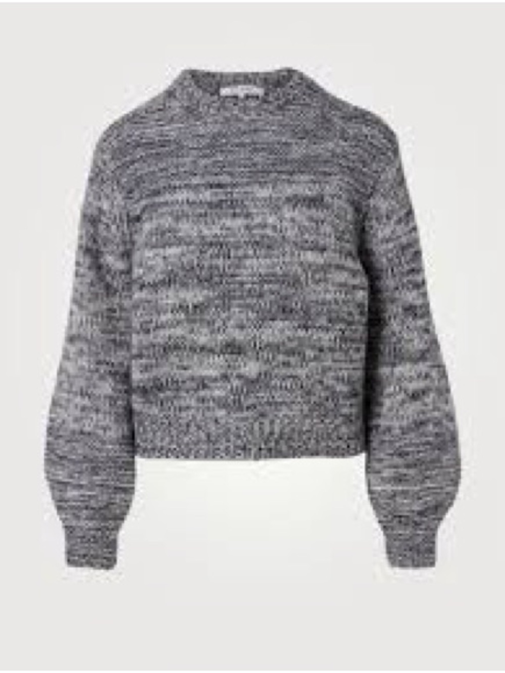 Frame Marled Balloon-Sleeve Sweater Blue & White